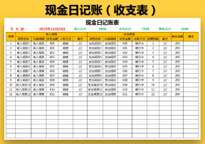 现金日记账-收支表