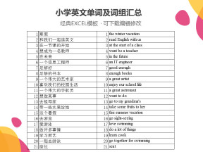 小学英文单词及词组汇总
