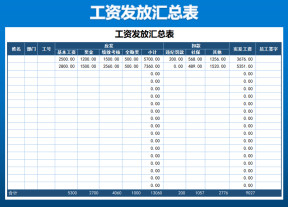 工资发放汇总表