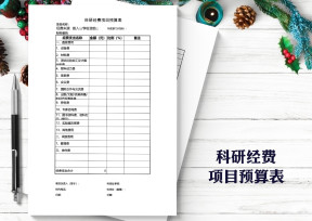 纵向科研项目经费预算表