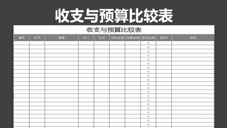 收支与预算比较表