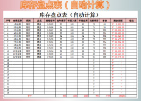 库存表盘点表（自动管理）