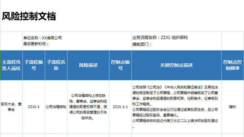 组织架构风险控制文档