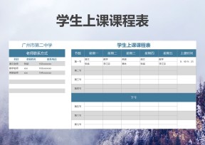 学生上课课程表