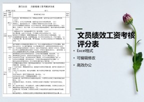 文员绩效工资考核评分表