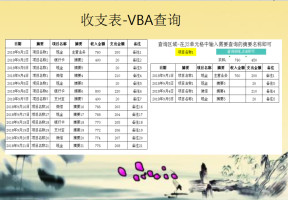 收支表-右边VBA自动查询