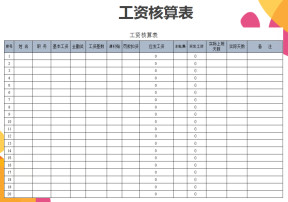 工资核算表