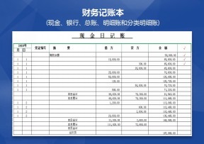财务账本(现金、银行、总账、明细账和分类明细账)