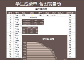 学生成绩单-含图表全自动