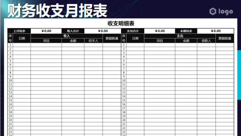 财务收支明细表