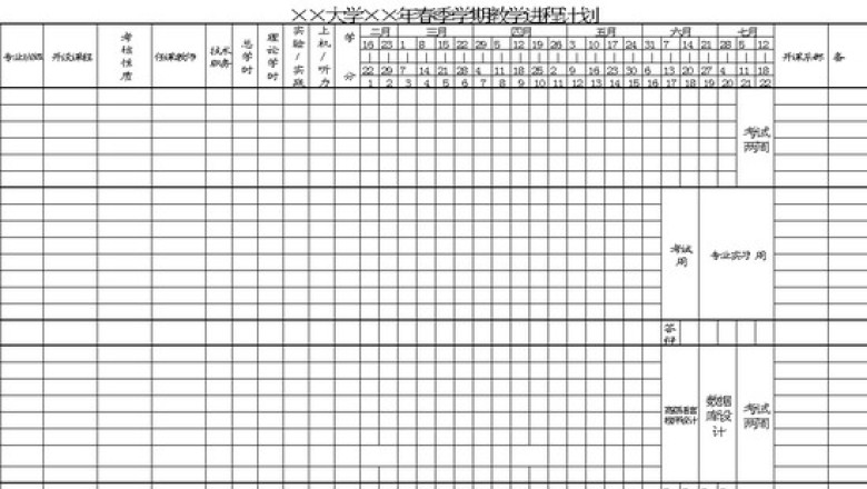 大学学期教学进程计划