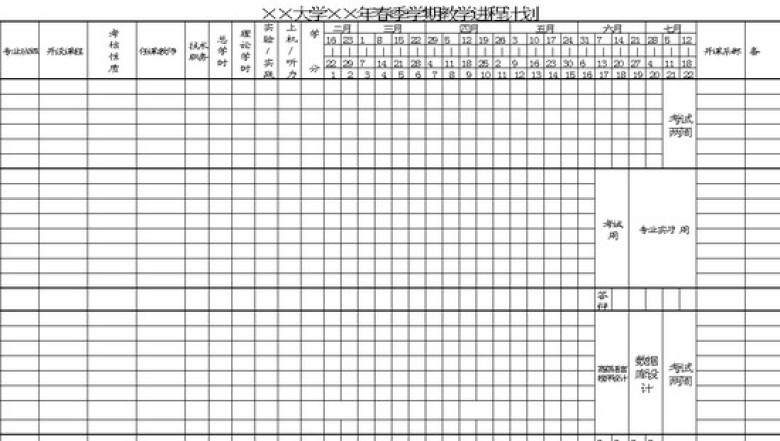 大学学期教学进程计划