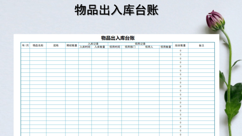 物品出入库台账
