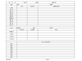 班级日志表格模板
