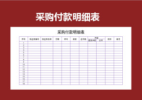 采购付款明细表