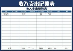 收入支出记账表