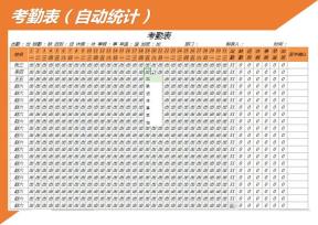 考勤表(自动统计)