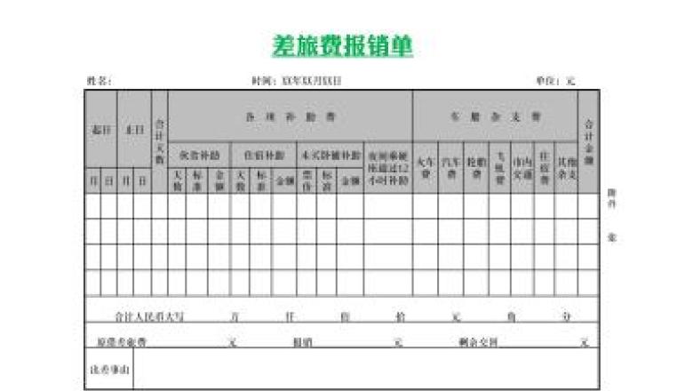差旅费报销单
