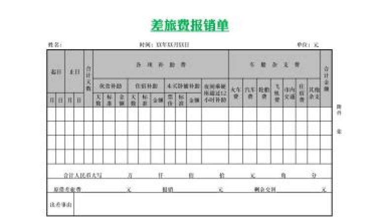 差旅费报销单