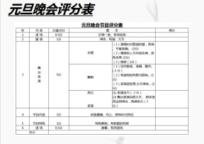 节目评分表