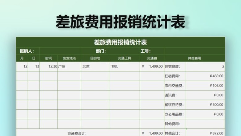差旅费用报销单