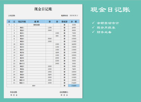 现金日记账（余额自动更新）