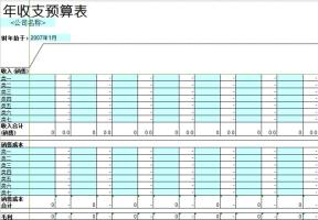 年收支预算表