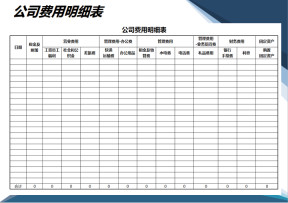 公司费用明细表