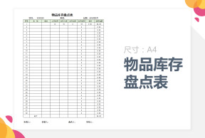 物品库存盘点表（自动计算）