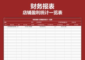 财务报表-店铺盈利统计一览表