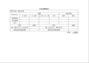汇总付款凭证