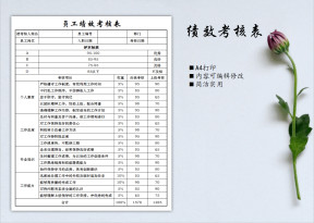 员工绩效考核表
