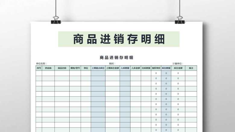 商品进销存明细