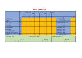 固定资产价值重估申报表财务报表模板