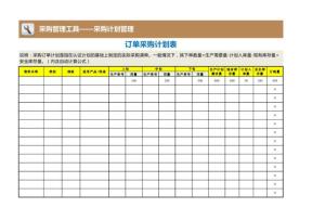 订单采购计划表