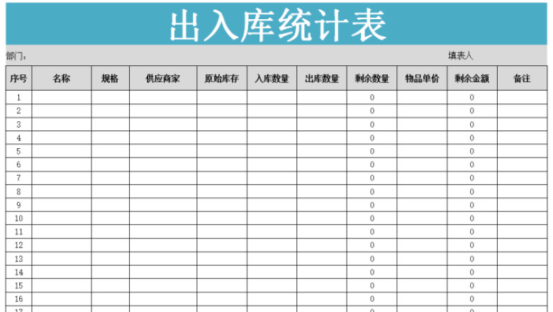 出入库统计表1