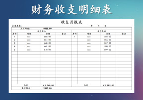 公司收支报表-自动统计