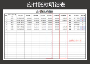 应付账款明细表