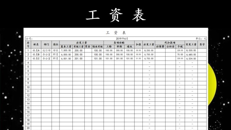 工资统计报表