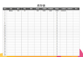 库存表（自动计算表格）
