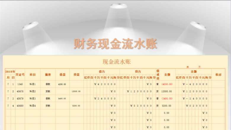 现金流水账（收支表）