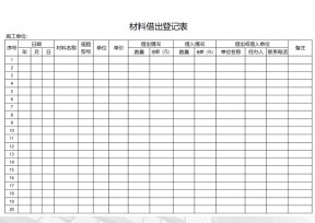 材料借出登记表