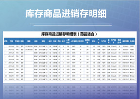 库存商品进销存明细表-药品适合