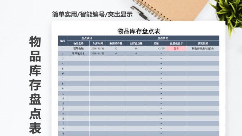物品库存盘点表