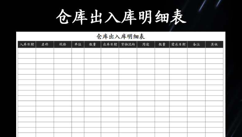 仓库出入库明细表