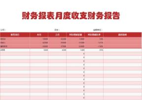 财务报表月度收支财务报告
