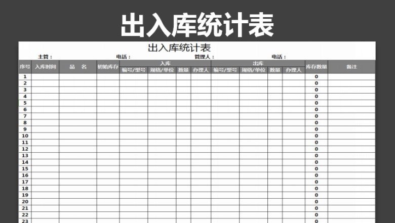 出入库统计表