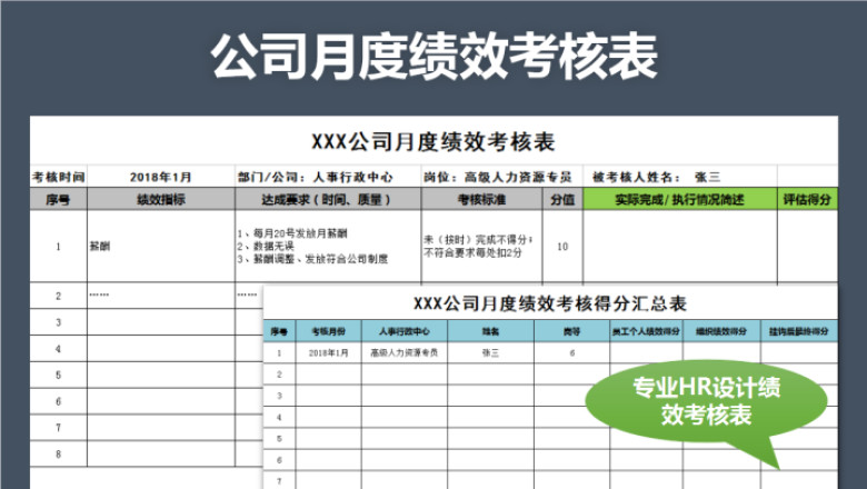 XX公司绩效考评表