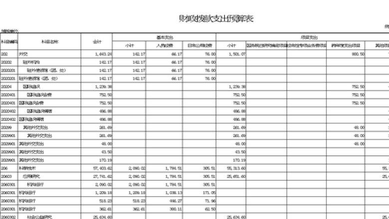 财政拨款支出预算表