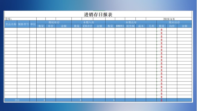 进销存日报表